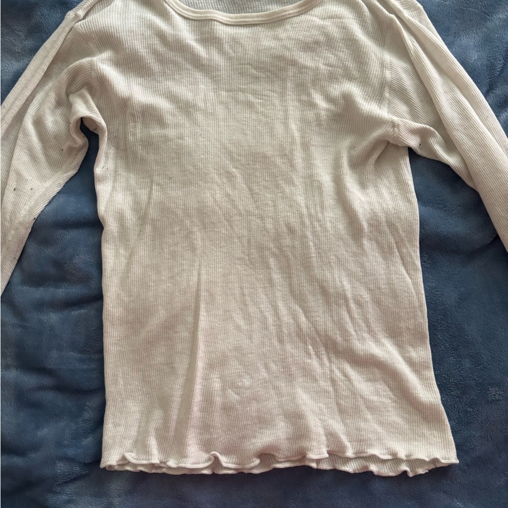 White Long Sleeve Crew Neck Tee Slim Fit